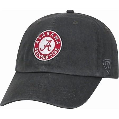 Brand New Collegiate Men's Alabama Charcoal Team Name Arch Adjustable Hat, 100% Cotton, Embroidered Logos, Official School Colors, Red