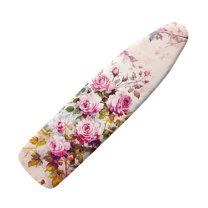 HELLHERO Extra Thick Ironing Board Cover, Standard Size 15x54, Heat Reflective Full Scorch Resistant Padding, Snug Fit Non-Slip Nose Pocket Fastener Straps Elastic Edges, Vintage Rose