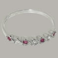 thumbnail image 6 of LBG British Made 9k White Gold Natural Diamond & Ruby Womens Eternity Ring - 33 size options - Size 5, 6 of 9