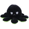 thumbnail image 2 of Pulpo de peluche reversible de doble cara, juguete para bebé (verde y negro, 20 x 10 cm), 2 of 14