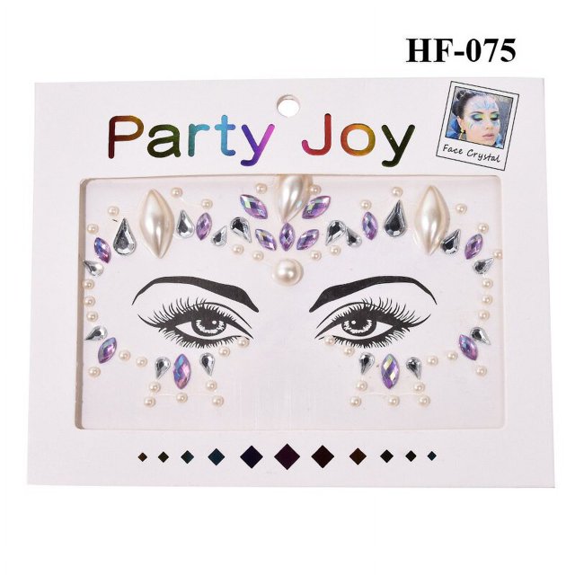 Pegatina de cejas de diamante 3D, maquillaje de Halloween, diamantes de imitación brillantes, joyería facial, tatuaje, autoadhesivo, bricolaje, belleza, música, decoración del Festival