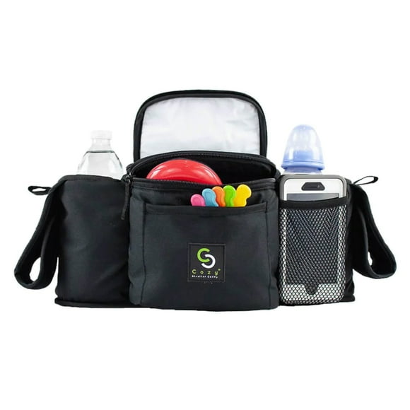 Cozy Cover Baby Stroller Organizer Insulated Storage Caddy Basket, Black