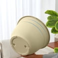thumbnail image 3 of Voglyf 6.5 Inch Plant Pots for Indoor Outdoor,Plastic Floor Planters with Drainage Holes, Modern Round Grey Flower Pots For Succulents Vegetables Herbs House Plants Home Balcony Decor,Beige, 3 of 6