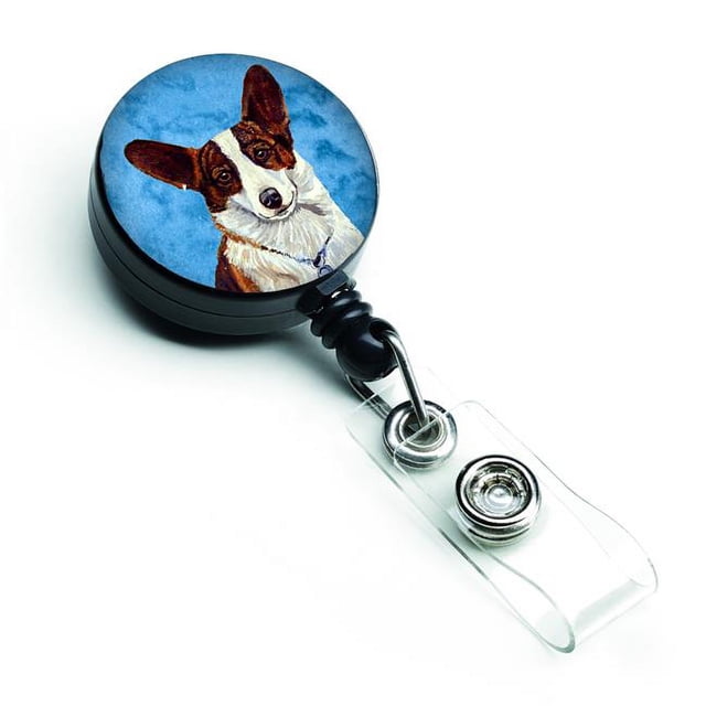 Carolines Treasures LH9378BUBR Bobine de Badge Rétractable Corgi Bleu