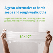 FitRight Disposable Adult Wipes for Incontinence, Personal Dry Cleansing Wipes, Aloe, Scented, 8 x 10in, 100 Count