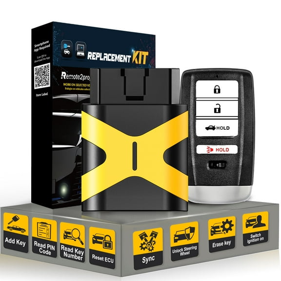 Acura Self Programmable Car Key Smart Keyless Entry Remote Control Replacement for 2015-2018 Acura ILX RLX TLX with FCC: KR5V1X