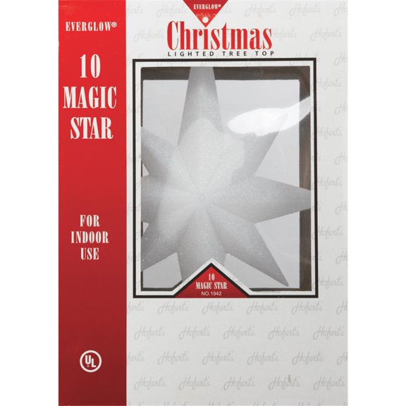 J Hofert Everglow Christmas Tree Topper Star Retro Style 1942-02 - LED Clear 12 In.