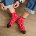 thumbnail image 3 of Rateoe Red Love Heart Pattern Quarter Crew Socks,Toe Seamed Ankle Socks,Cotton Cushioned Breathable Athletic Crew Sports Socks, 3 of 7
