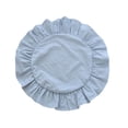 thumbnail image 1 of Mantel individual rústico de color puro, redondo, con ribete de volantes, de algodón lavado suave, para mesa de comedor, cocina, fiesta, decoración rústica de mesa, 1 of 8