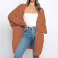 thumbnail image 3 of Yokua Women's Open Front Waffle Knit Cardigan Chunky Knit Sweater Long Sleeve Cozy Knit Outerwear Cute Baggy Coats Warm Tops, 3 of 7