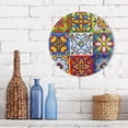 thumbnail image 7 of GZHJMY Round Digital Clock Mexican Ceramic Tile Pattern-1 Creative Decorative Quiet Not Ticking Clock,Bedroom Living Room Bathroom Kitchen Office Wall Ornament (Black 10x10In), 7 of 7