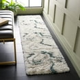 thumbnail image 2 of SAFAVIEH Fontana Danita Modern Shag Runner Rug, Ivory/Green, 2'3" x 8', 2 of 7