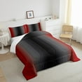 thumbnail image 4 of Red Grey and Black Comforter Set Queen ,Rainbow Ombre Bedding Set Aesthetic Room Decor for Women Men,Gradient Colorful Comforter Sets Abstract Quilt Bed Set 3Pcs, 4 of 5