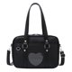 thumbnail image 2 of Mujer PU Cuero Corazón Mensajero Color Sólido Bolsos (negro), 2 of 8