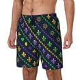 thumbnail image 2 of Haiem Mardi Gras Strings Of Beads Men'S Quick-Dry Swim Trunks: Comfortable Beach Shorts With Mesh Lining And Pockets - Ideal For Swimming And Sunbathing Small, 2 of 9