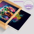 thumbnail image 4 of Hippie Dachshund Portrait oil painting Watercolor Tie-dye Vintage Acrylic Plaque with Wood Photo Frame Box Wiener Dog Lover Gifts Idea Light Box - 00015, 4 of 5