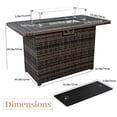 thumbnail image 2 of AstrPthylx 44-Inch Propane Fire Pit Table, Steel Gas Fire Feature with Iron Lid, Glass Rock, Rain Cover & Wind Guard for Patio, Backyard, Deck-Gray, 2 of 6