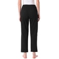 thumbnail image 3 of Pantalones de pijama de algodón a cuadros para mujer, con cintura elástica y bolsillo, pantalones de lounge largos, color negro, 3 of 6
