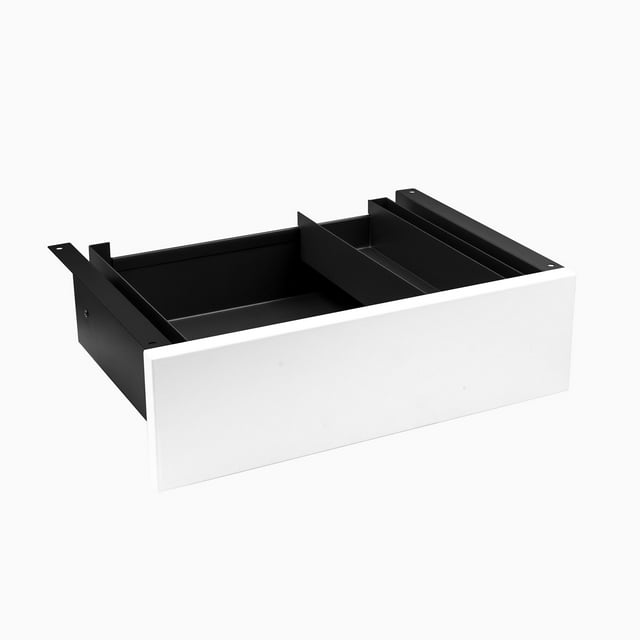 Desky Tiroir Minimal sous le Bureau - Stratifié Blanc / Noir