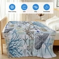 thumbnail image 4 of Blue Coastal Cooling Blanket, Lightweight Breathable Summer Throw Blanket with Double Sided Cold Effect,Nautical Coral Starfish Beach Summer Picnic Beach Blankets Bed Sheet for Hot Sleepers 60"x80", 4 of 8