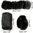 thumbnail image 3 of Unique Bargains Universal Winter Warm Faux Fur Car Steering Wheel Cover with Handbrake Cover Gear Shift Cover Set Black, 3 of 5
