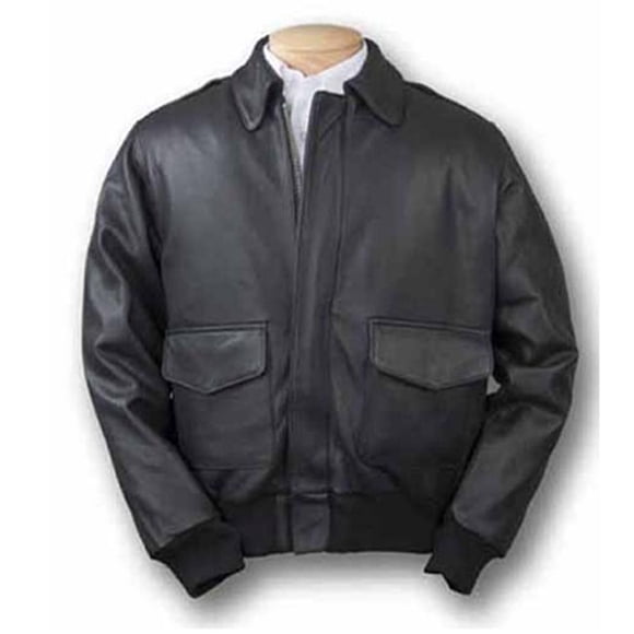 Burk'S Bay 3XLarge A 1 Cowhide Bomber Jacket in Black