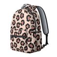thumbnail image 2 of Pink and Beige Leopard Print Backpack for School, Cute School Bag with Adjustable Shoulder Straps and Padded Back, 15.3"x11"x7.1", 2 of 5