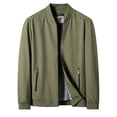 thumbnail image 4 of Men Diamond Quilted Baseball Bomber Jacket, Wrinkle Resistant Stand Collar Zip Up Business Casual Windbreaker Coat for Spring Fall Green-A, 4 of 5