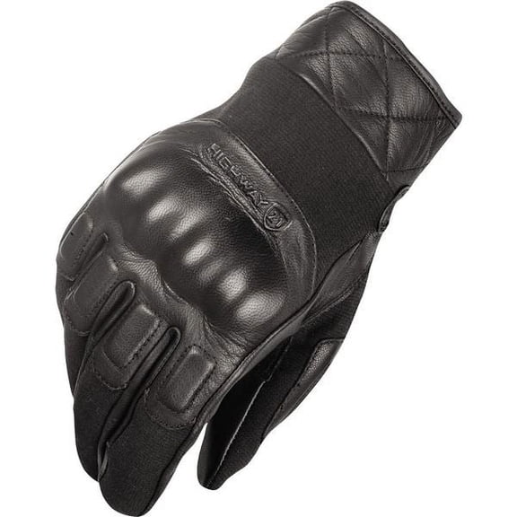 Highway 21 Revolver Leather Motorcycle Glove - Black, All Sizes
