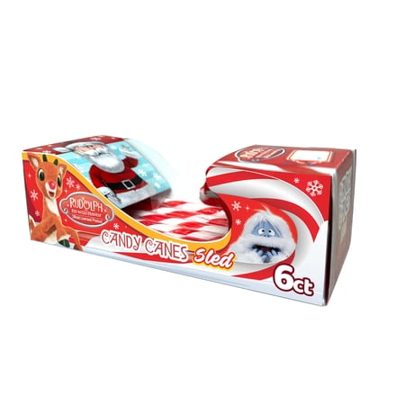 Flix Candy Rudolph Candy Cane Sleigh, Cherry Flavor, 6 Ct