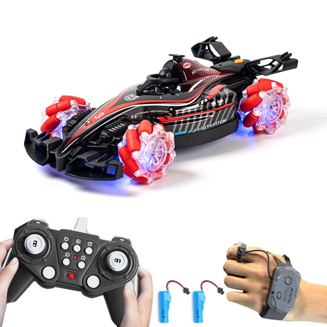 Zootealy Remote Control Stunt Car D864 Formula Special Effects Spray RC Racing Car (Colorful Lights Wheels, Forward/Backward/Left Sideways/Right Sideways/Left Diagonal Forward/Right Diagonal