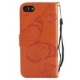 thumbnail image 6 of iPhone SE Case 2022/2020, iPhone 7/ 8 Wallet case, Allytech Pretty Retro Embossed Butterfly Flower Design PU Leather Book Style Wallet Flip Case Cover for Apple iPhone SE 2022/2020 - Orange, 6 of 6