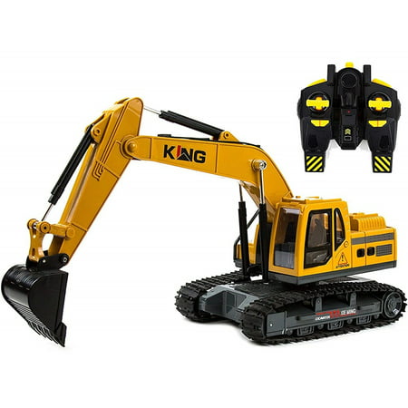 Toysery Remote Control Excavator Toy Truck for Kids | Full Functional RC Construction Tractor | Excavator Toy with 2.4Ghz Transmitter - 100 Feet Control (Best Rc Transmitter Under 100)
