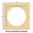 thumbnail image 2 of Beige Picture Frame Mat for 22x22 Frames - Circle Opening for 16x16 Photos - 25 Mats, 2 of 7