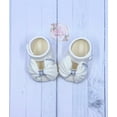thumbnail image 4 of Gum Paste Baby Girl White Shoes with “Fabric Bow” Cake Topper, 4 of 6
