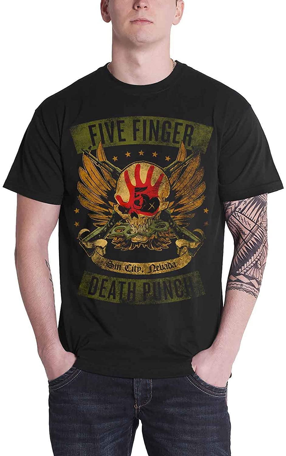 Five Finger Death Punch Locked & Short Sleeve T Shirt - Walmart.com