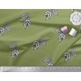 thumbnail image 3 of Soimoi Green Polyester Crepe Fabric Floral & Insect Print Fabric by The Yard 42 Inch Wide, 3 of 3