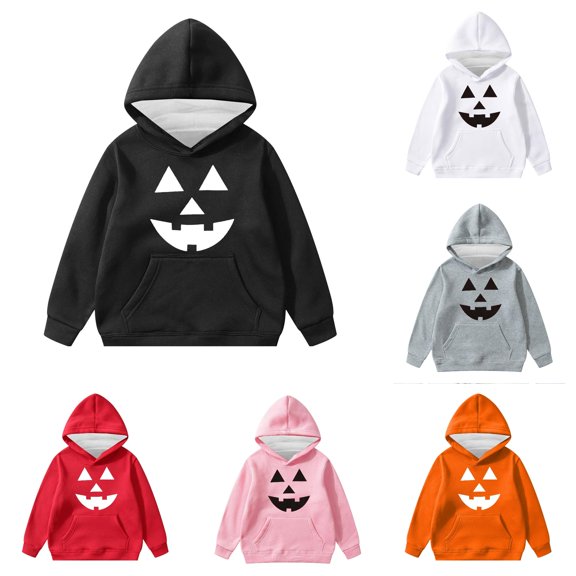 Zylarhe Halloween Sweatshirts for Kids Boys Halloween Hoodie Pullover Sweatshirt with Print Soft Blend Casual Winter Black 7-8 Years