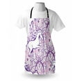 thumbnail image 3 of Unicorn Apron Unicorn Galloping on Curved Swirled Tree Branches in Abstract Forest Pattern Art Print, Unisex Kitchen Bib Apron with Adjustable Neck for Cooking Baking Gardening, Purple, by Ambesonne, 3 of 3
