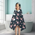 thumbnail image 6 of Dark Blue Ballerina Swan Pattern Hooded Bath Towel，50"x30" for Ages 3 To 12 Kids, Quick Dry Lightweight Soft Microfiber Hood Beach Towel Cover Up for Kids, 6 of 7