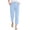 11# Sky Blue, variant on Chino Pants for Women Cuffed Cropped Straight Leg Linen Golf Pants Comfy Elastic Waist Lounge Beach Pant Dress Slacks Army Green S
