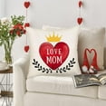thumbnail image 2 of Love Mom Pillow Covers 18x18 Inch Mother‘s Day Red Love Heart Leaf Queen Crown Throw Pillow Cases Sofa Couch Home Decor Cushion Cover Cotton Linen, 2 of 6