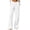 White, variant on Women's Solid Color Casual Sporty Elastic Waistband Track Pants With Pockets Comfortable Loose Fit Daily Wear