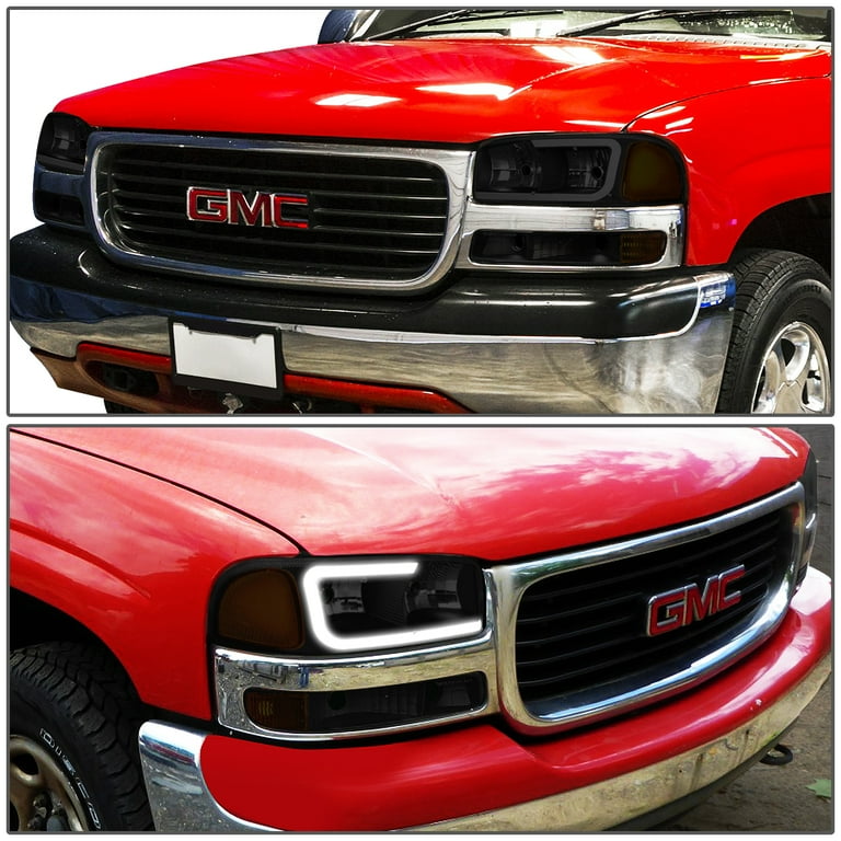 Par De Faros Delanteros Con Lentes Ahumadas Y Esquinas Claras Para GMC Sierra Yukon 1500/2500 1999-2007