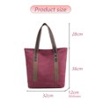 thumbnail image 2 of Canvas bag Women's fashionable portable bag Leisure large capacity satchel-coffee, 2 of 5
