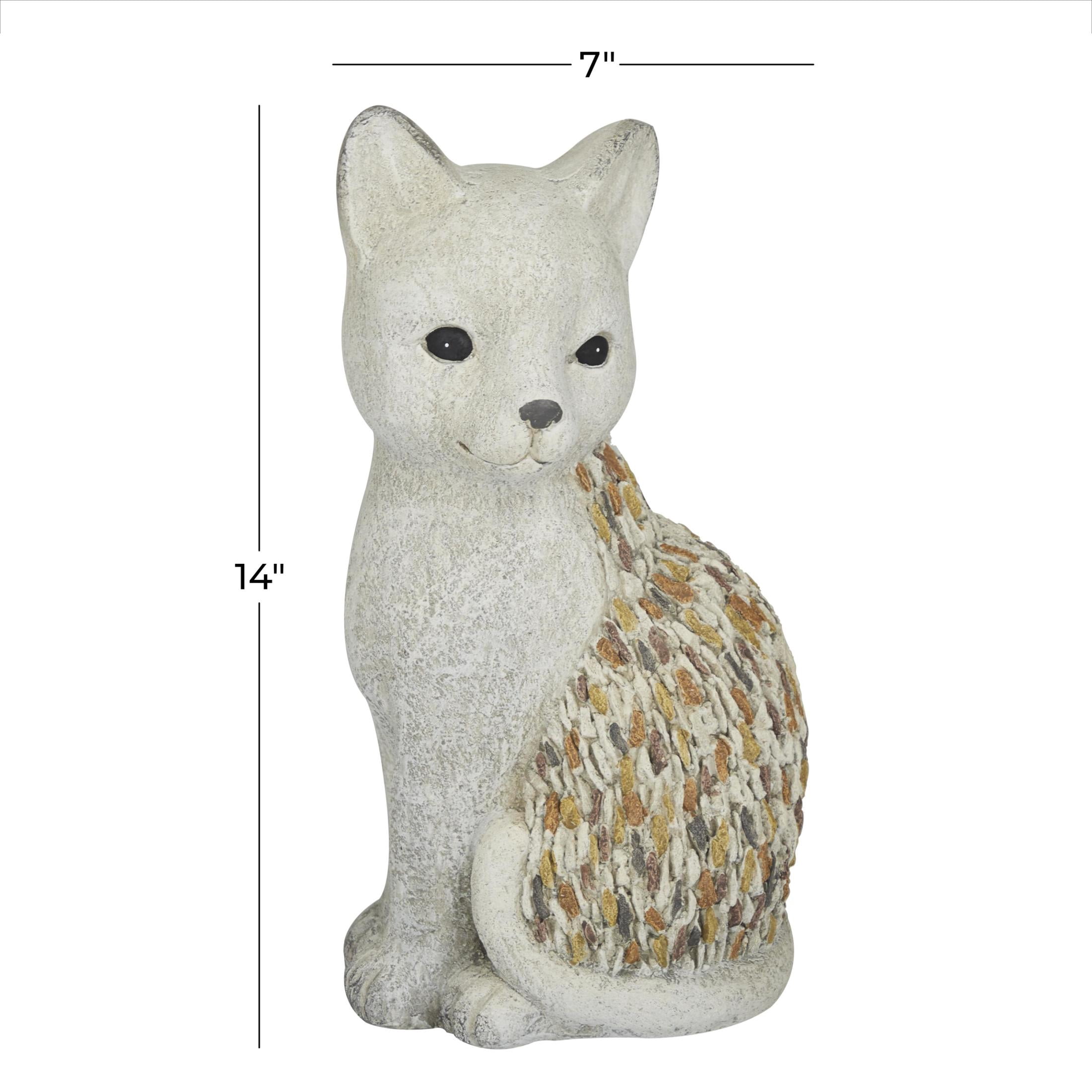 DecMode 14" Indoor Outdoor Cat Garden Sculpture