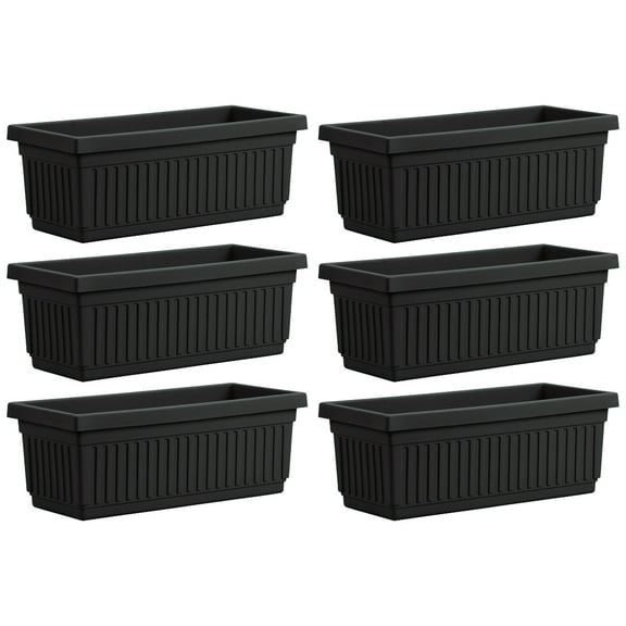 HC Companies 30 In Fluted Plastic Venetian Flower Window Box (6 Pack)