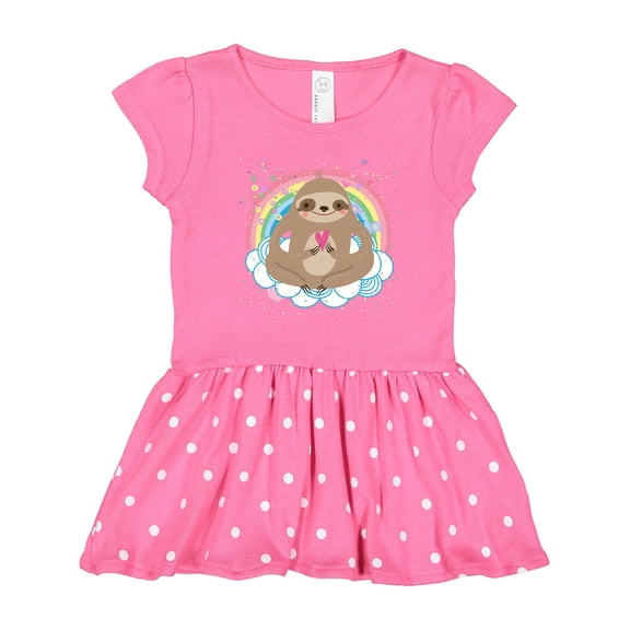 Inktastic Sloth Yoga Rainbow Girls Toddler Dress