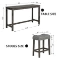 thumbnail image 6 of SESSLIFE 4 Piece Bar Table Set with Power Outlet, Counter Height Pub Table with Padded Stools, Behind the Couch Table Set for Living Room,Dining room, Dark Gray, 6 of 6