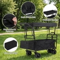 thumbnail image 4 of Gymax Collapsible Wagon w/ Removable Canopy Folding Garden Cart w/ Adjustable Handles, 4 of 9
